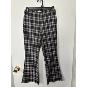 Eyeshadow Brand Black and White Plaid Flare Pants